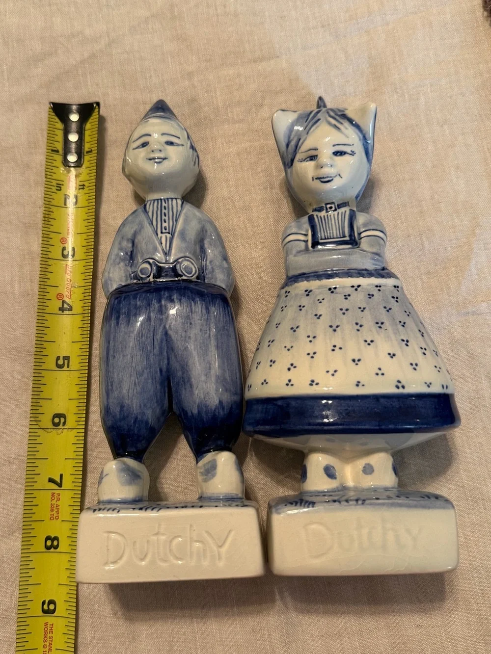 Rare VTG Deifts Delft Blue Dutch Boy & Girl Figurines Pair Hand Painted Holland